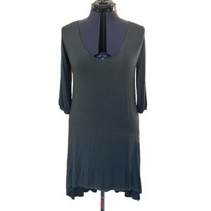 Think & Believe Cottage Cage Dress Military Green One Size V-Neck Light/Sleeve